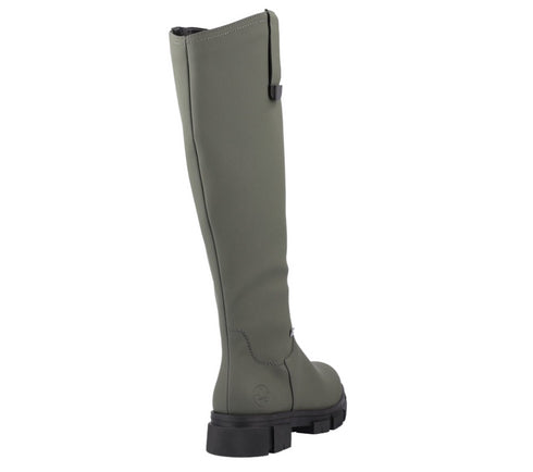 Cizme casual, dama, RIEKER, TEX ANTISTRESS, Y7190-54 verde, piele ecologica